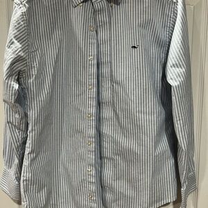 Vineyard Vines Light Blue and White Striped Shirt